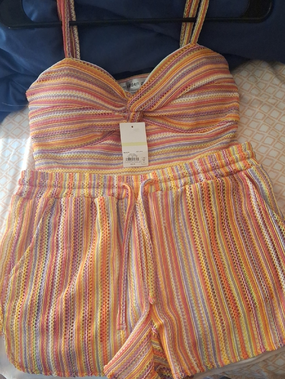 Madden Girl - Striped Knit Cami & Shorts Set